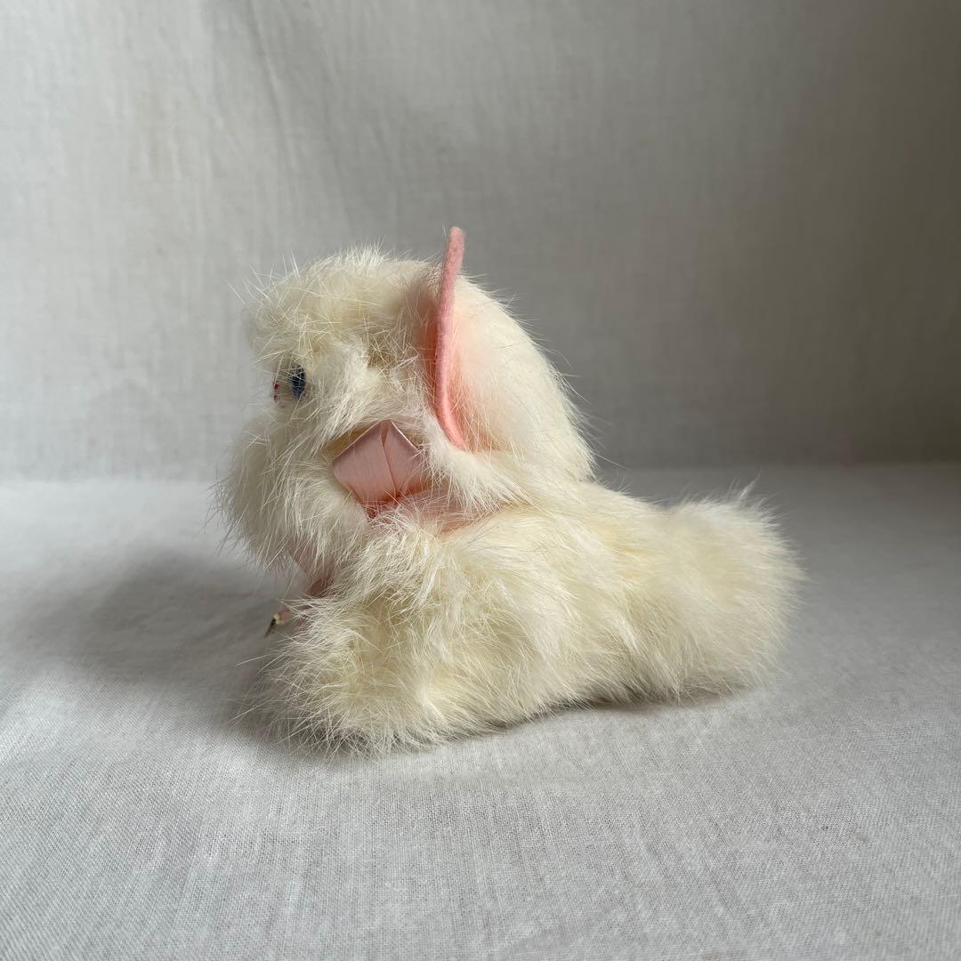 アンティーク　白ねこ　ぬいぐるみ