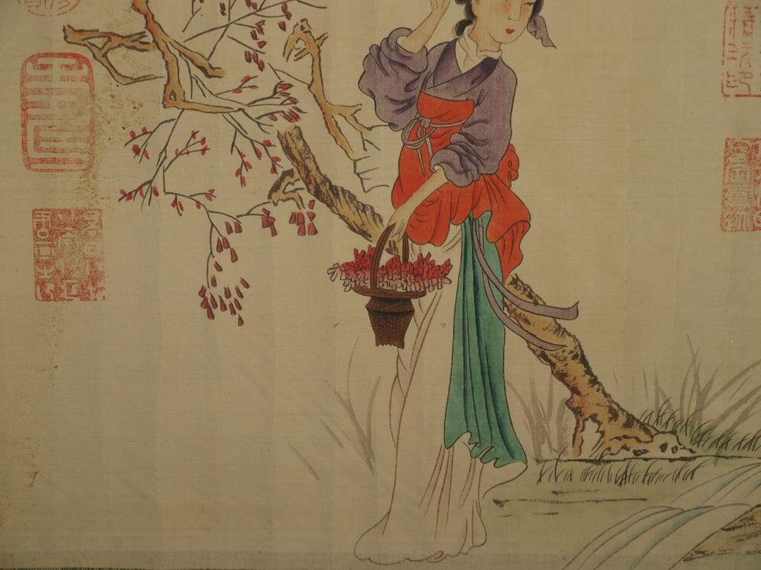 骨董市仕入れ品　中国宋時代の掛軸　激安骨董品　肉筆保証 BD376A8-2