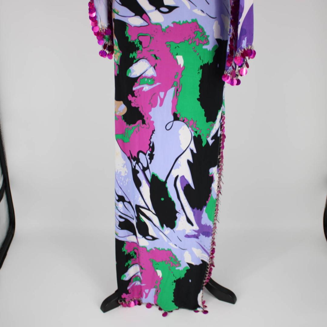 【ベリーダンス用衣装 サイーディドレス】マルチカラー ・ラインストーン付き