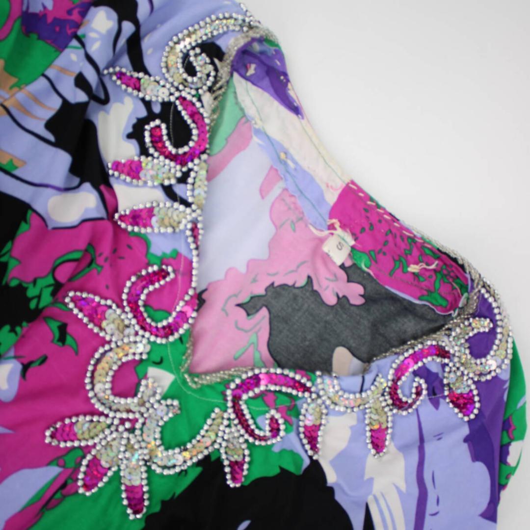 【ベリーダンス用衣装 サイーディドレス】マルチカラー ・ラインストーン付き