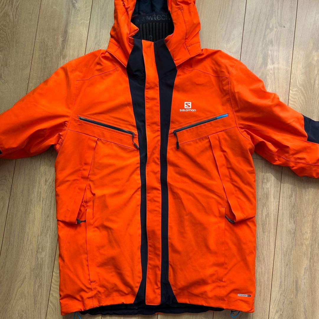 Salomon オレンジ フード付きスキーウェア M