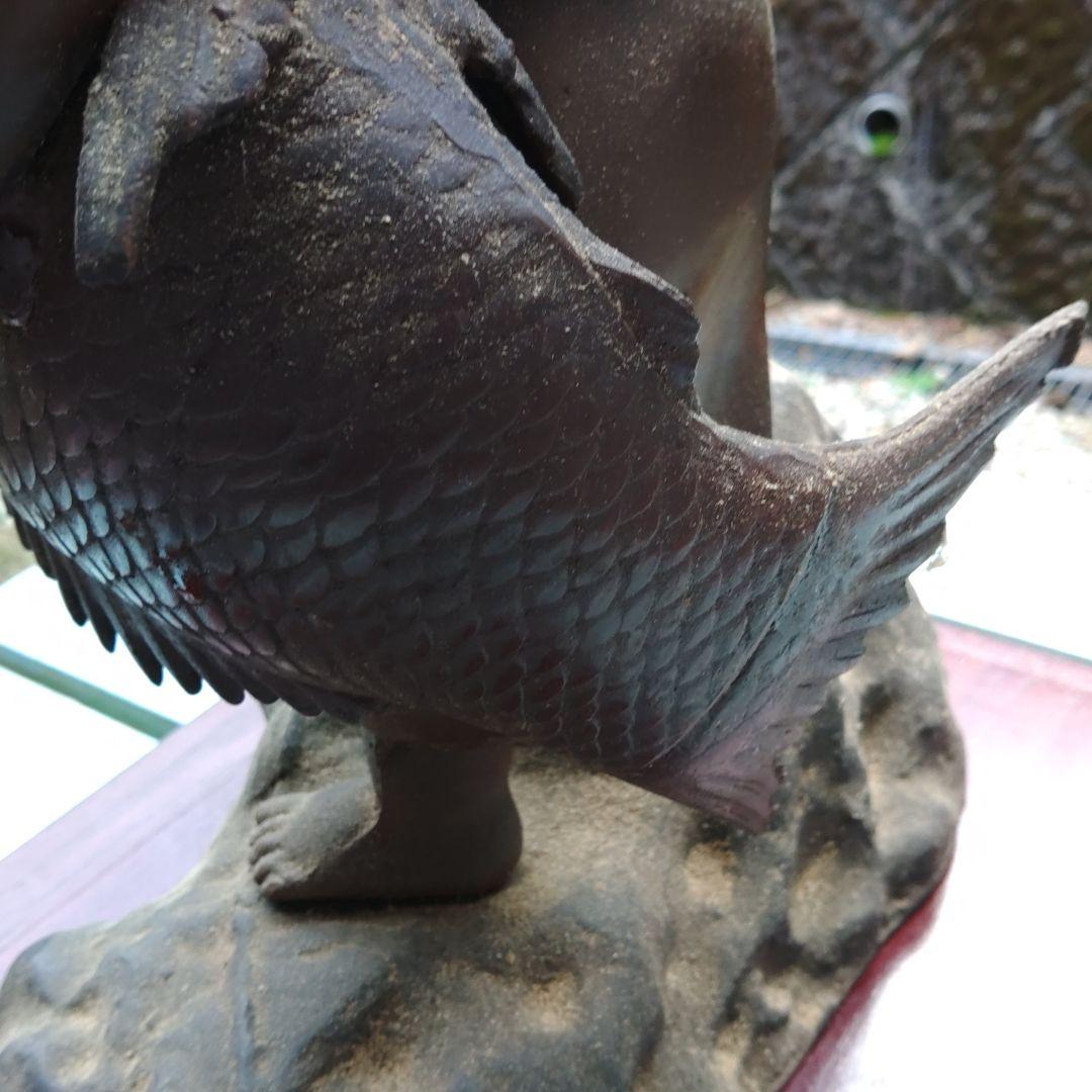 縁起　恵比寿像　鉄鋳物　中古