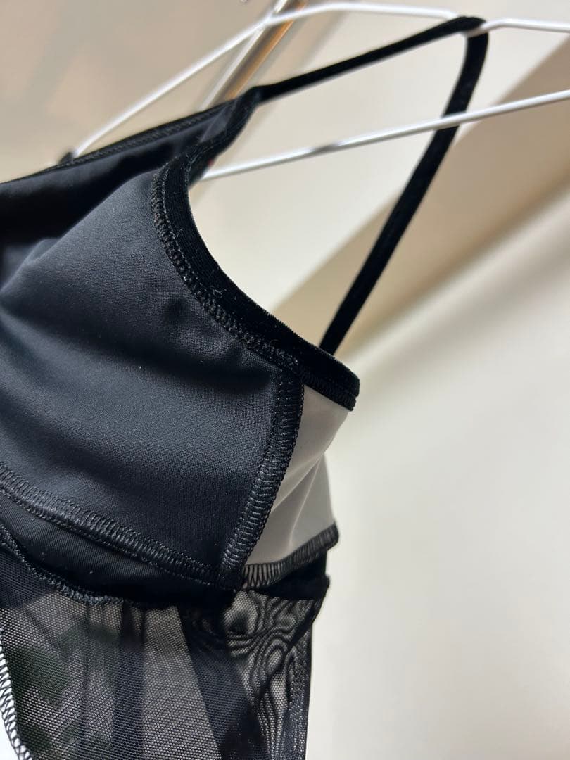 【eleve】赤と黒のチェック柄レオタード&スカート