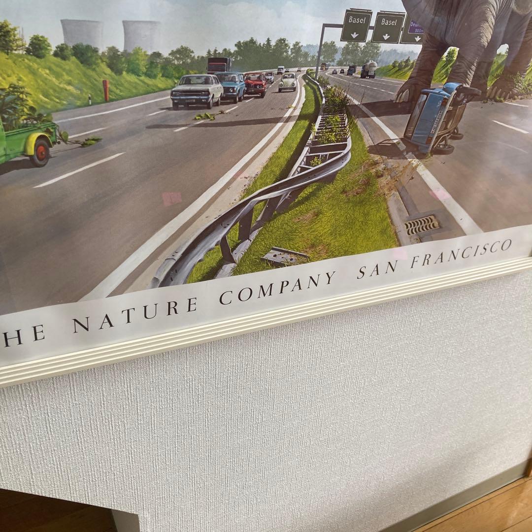 恐竜　絵　アート　イラスト　額縁入り　ポスター　ハイウェイ　ダイナソー