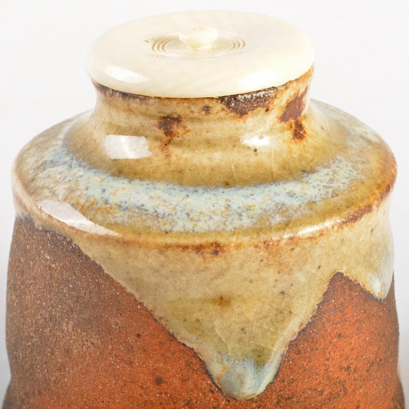 eyeknow74　伊賀西山窯坂本瀧山作茶入古代和更紗仕覆付V　R6732