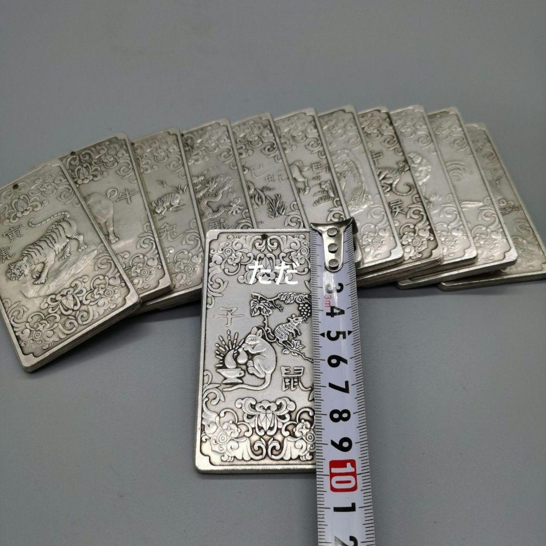 縁起物　文房具 　八卦·十二支　両面の浮き彫り　文鎮　インテリア　置物美術品