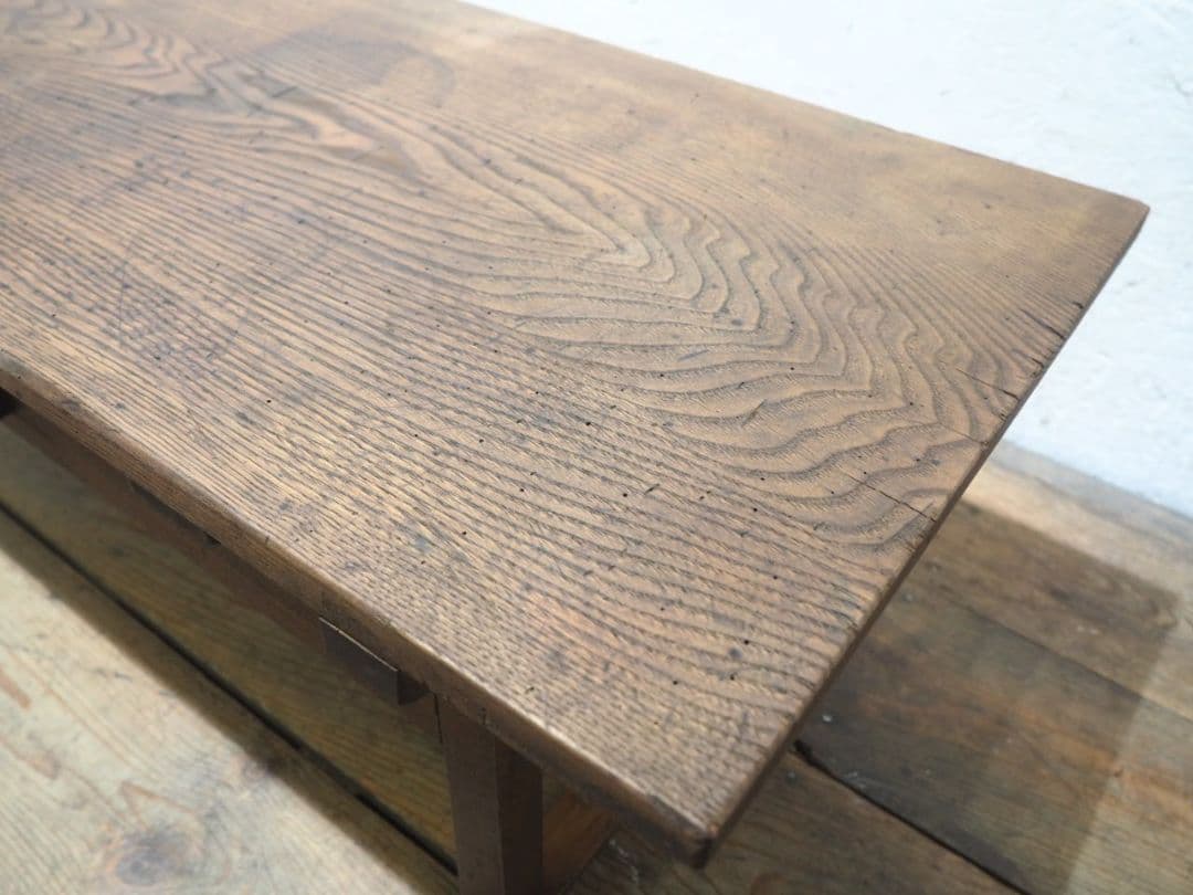 1313 アンティーク　栗の文机　ローテーブル　引き出し　収納棚　レトロ　展示台