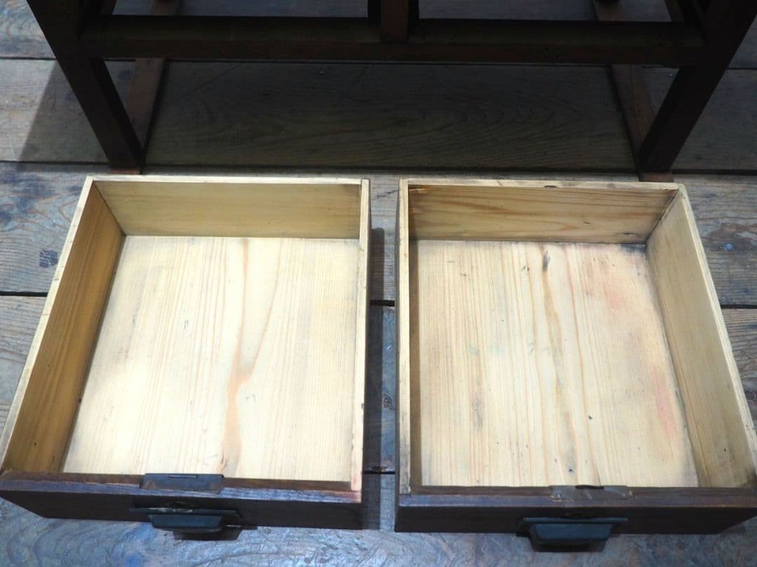 1313 アンティーク　栗の文机　ローテーブル　引き出し　収納棚　レトロ　展示台