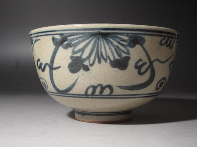 【セール】☆　膳所焼　安南写茶碗　表千家　十三代　即中斎の花押☆y389