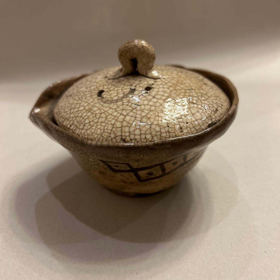 『値引き』【珍品】ビンテージ・アンティーク　骨董　貫入　宝瓶　急須　絞りだし