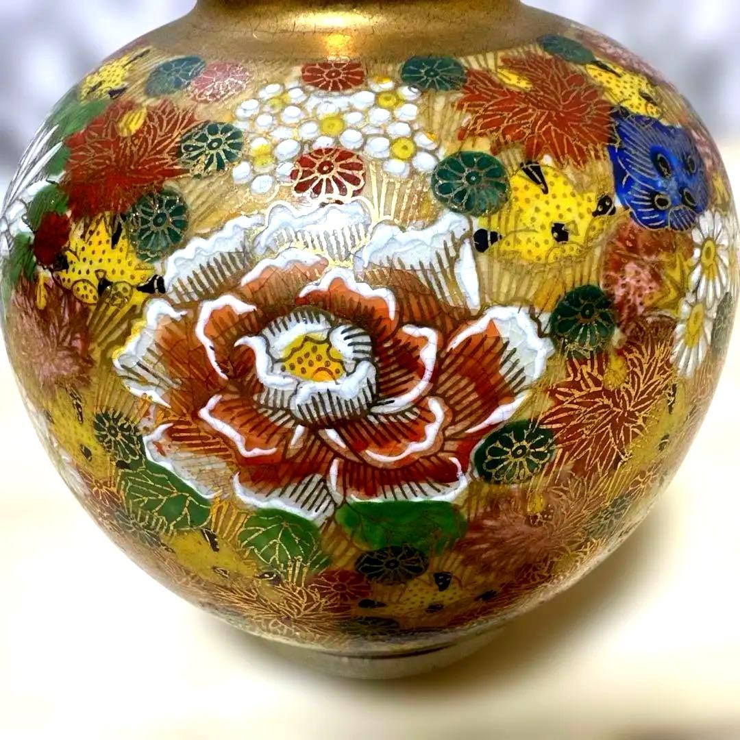 九谷焼　金彩花詰　花瓶　壺　アンティーク　骨董品　希少価値　限定値引き