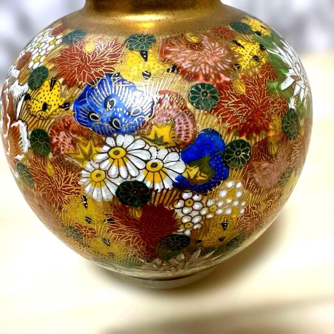 九谷焼　金彩花詰　花瓶　壺　アンティーク　骨董品　希少価値　限定値引き