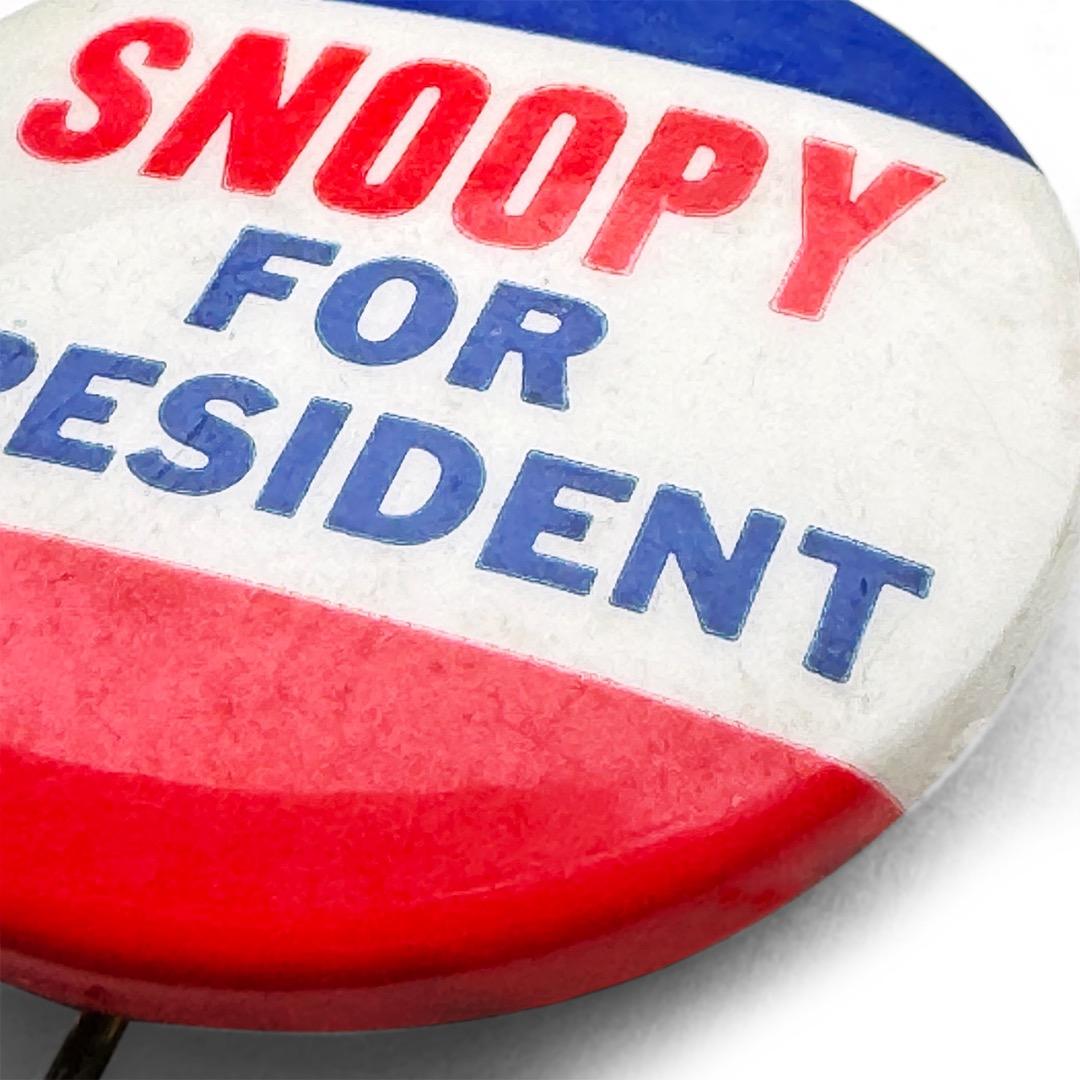 藤原ヒロシ愛用｜ヴィンテージ スヌーピー for President 缶バッジ
