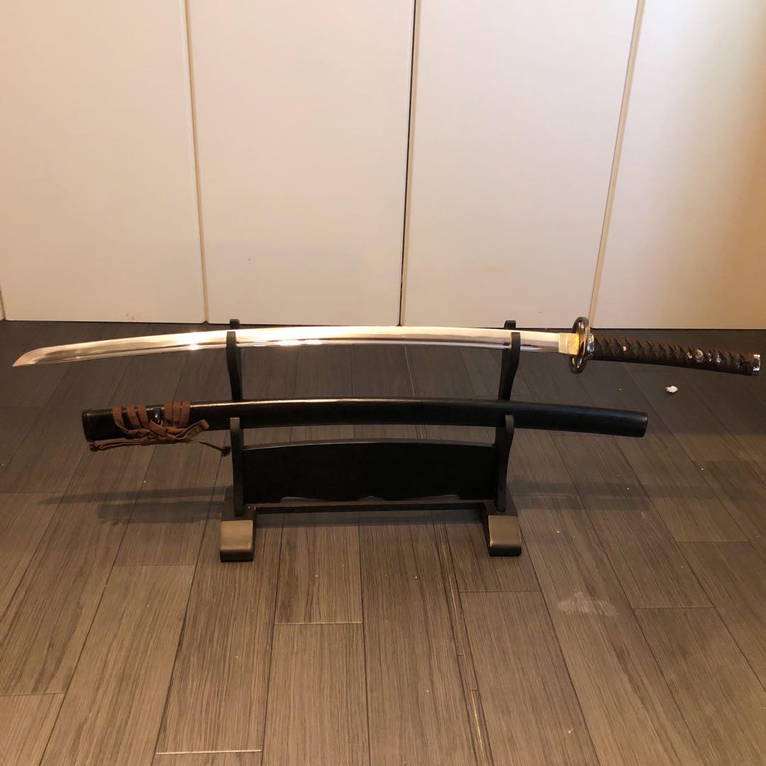 高級模造刀　高級居合刀　樋入り刀身　優波紋　亜合金刀身　名刀　居合刀　茶拵え