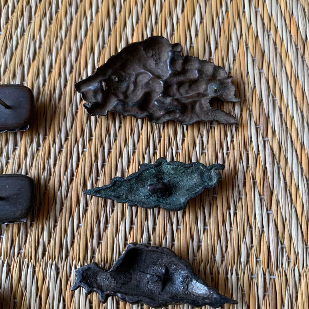 前金具 目貫 金工 人物 にわとり 9点