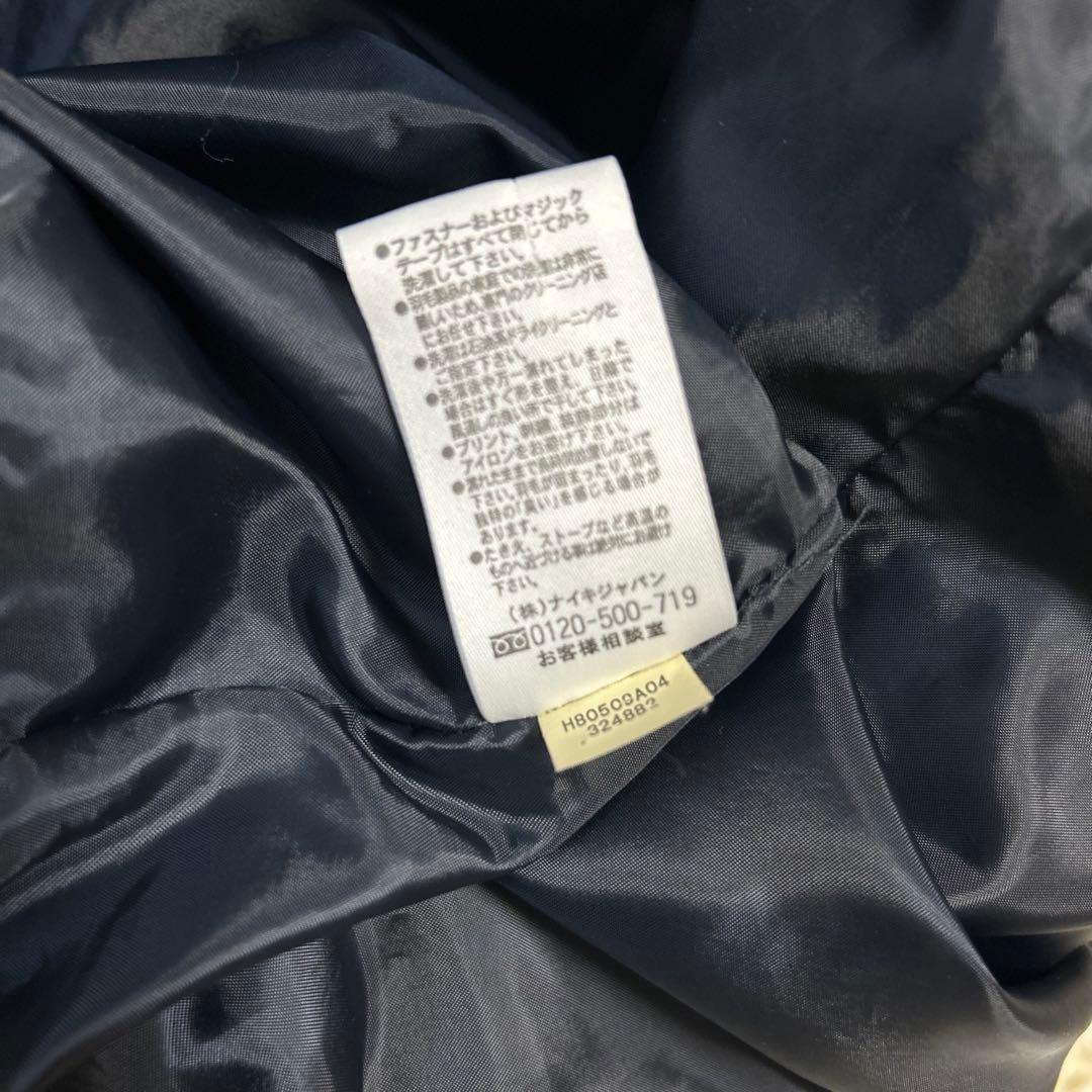 未使用級NIKE ナイキ ロングダウンコート ベンチコート S ネイビー　刺繍