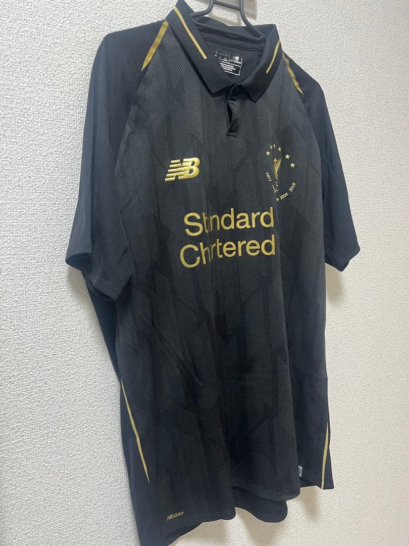 リバプールFC 18/19UCL優勝記念ユニフォーム　黒×金　L-XLサイズ