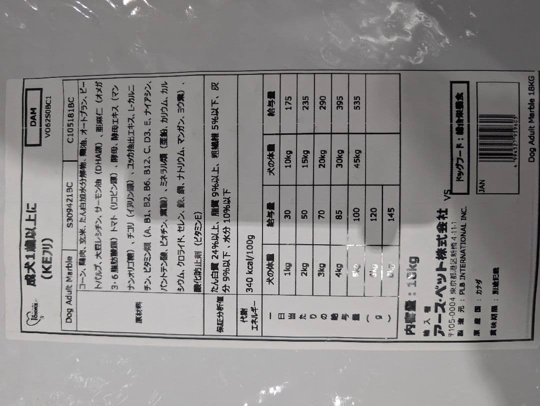 肉球ドッグフード ドライフード 18kg 成犬用