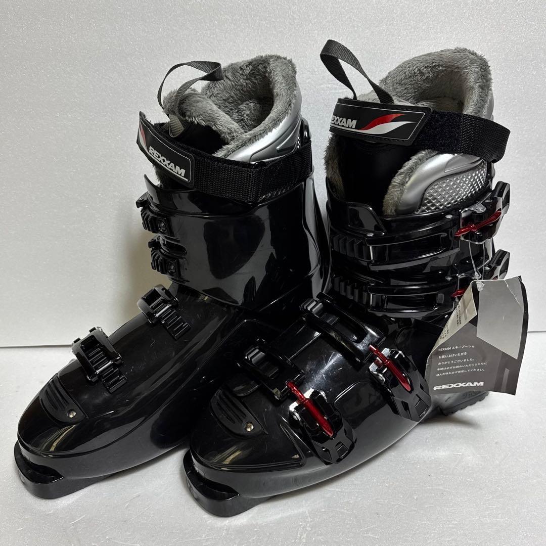 未使用28cmスキー ブーツ黒色初心者格安処分エントリー軽量モデル