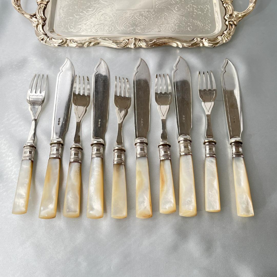 【ATKIN BROS】【白蝶貝】カトラリーセット ナイフ/フォーク 10本