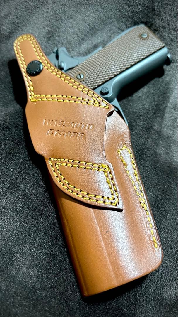 WA M1911A1 コルト ガバメント ガスブローバック 革製ホルスター付き