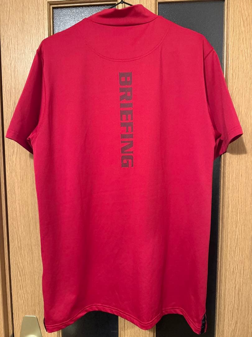 BRIEFING 赤　ハイネック半袖シャツ