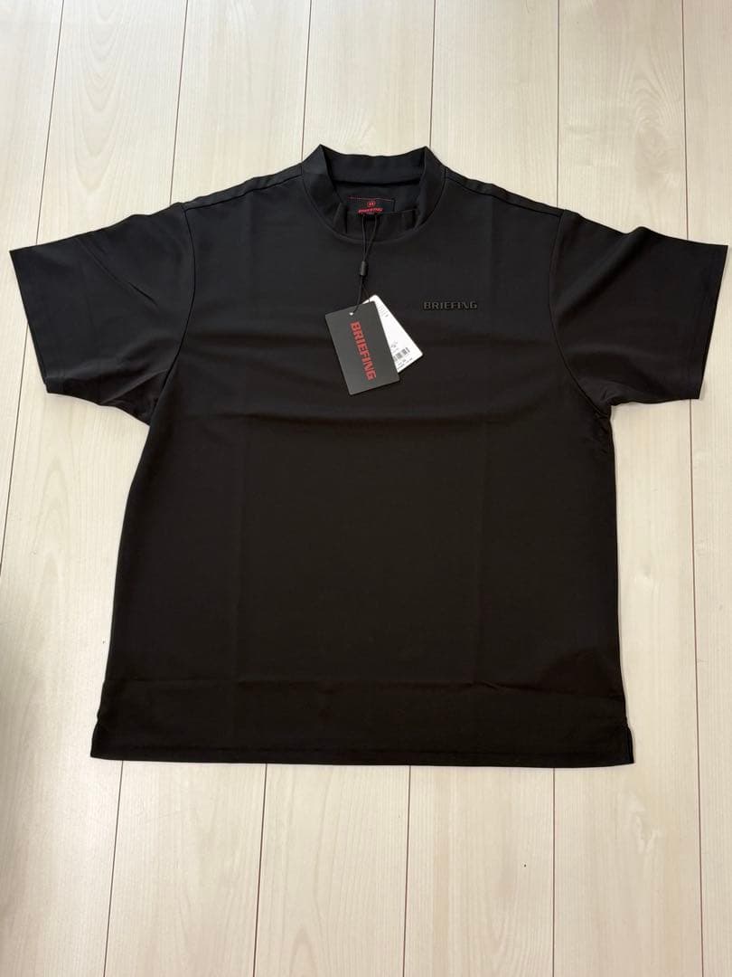未使用)ブリーフィングゴルフ メンズ 半袖モックネックシャツ M ブラック