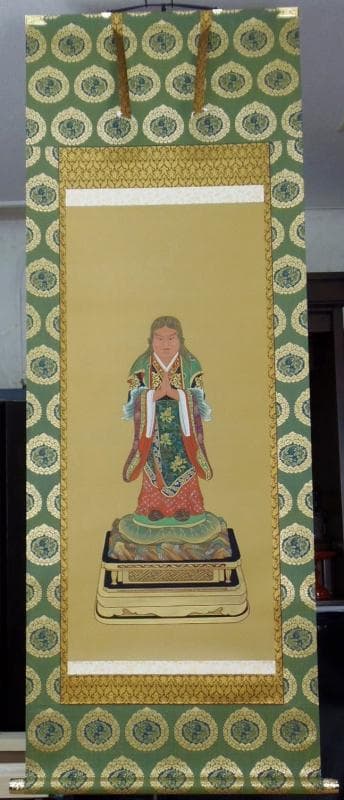 Ｂフライデー　希少　魔除け掛軸★鬼子母神図★高さ：約151cm