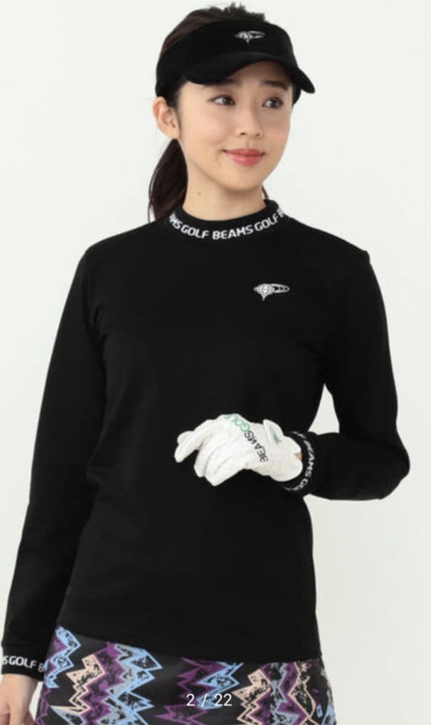★美品★BEAMS　GOLFリブ ロングスリーブモックネック　サイズ　M