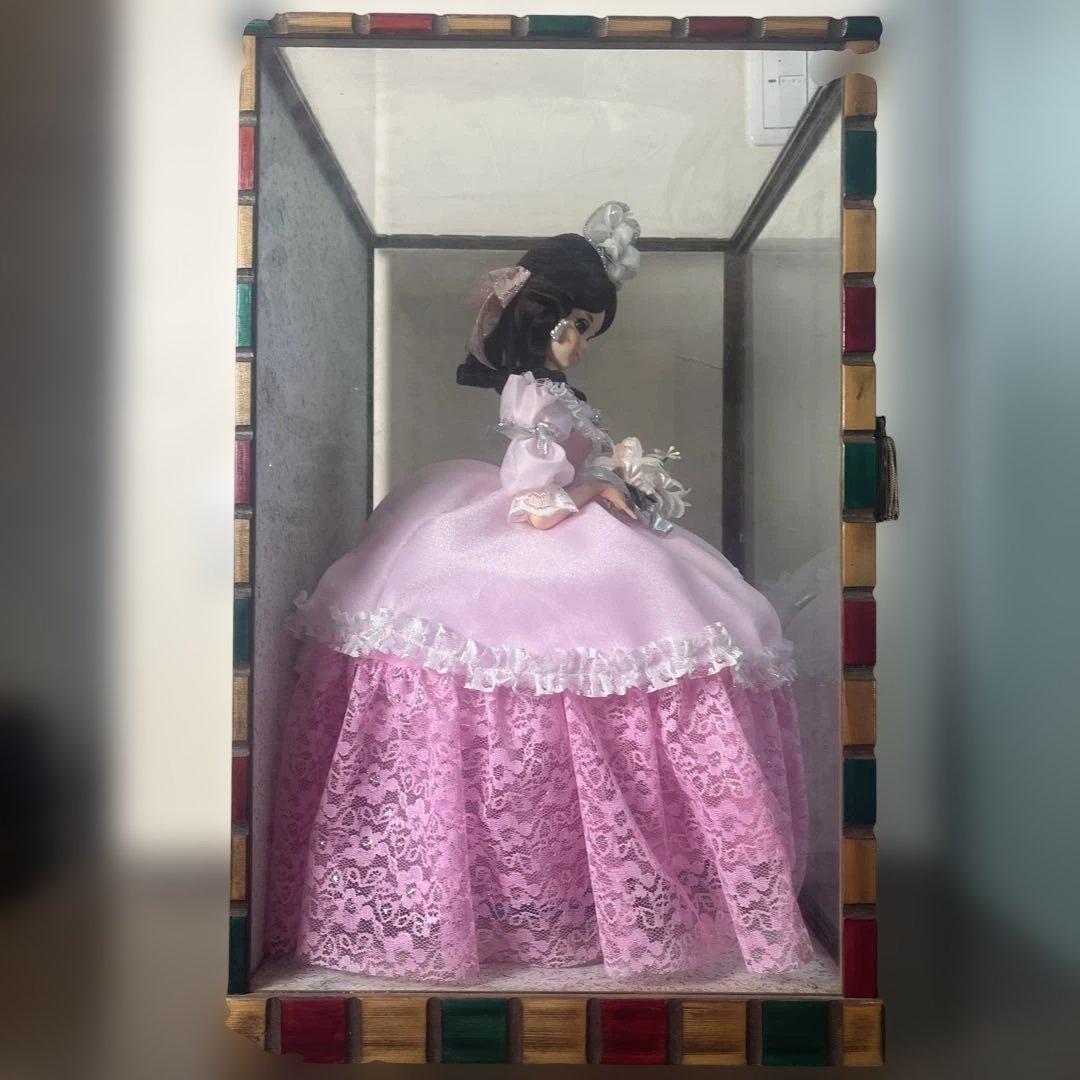 【昭和レトロ】フランス人形 ポーズ人形 ピンクドレス ケース入り ヴィンテージ