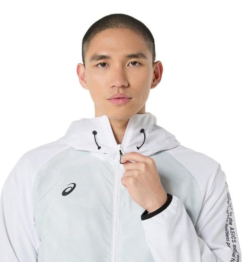 アシックス裏トリコットグラフィック ウインドブレーカーフーディー