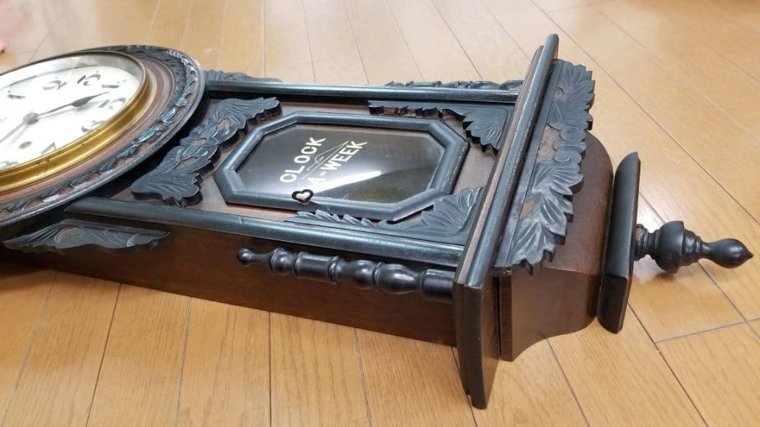 掛け時計　振り子時計　大正時代　アンティーク　柱時計　clock a week