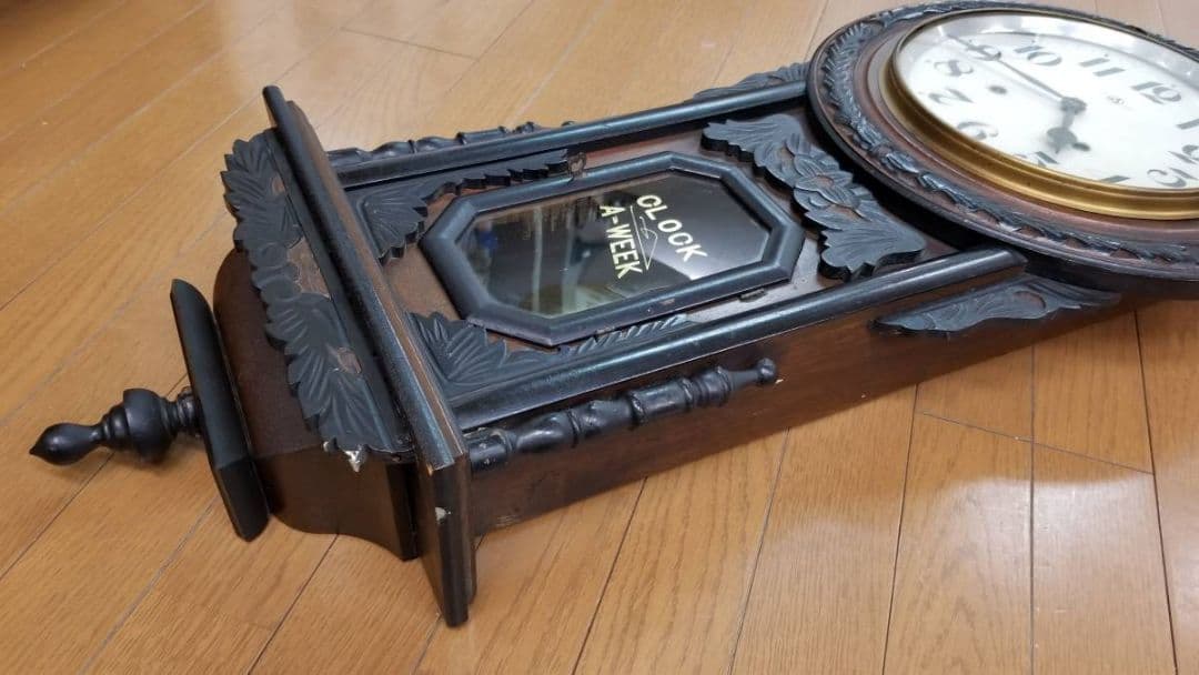 掛け時計　振り子時計　大正時代　アンティーク　柱時計　clock a week