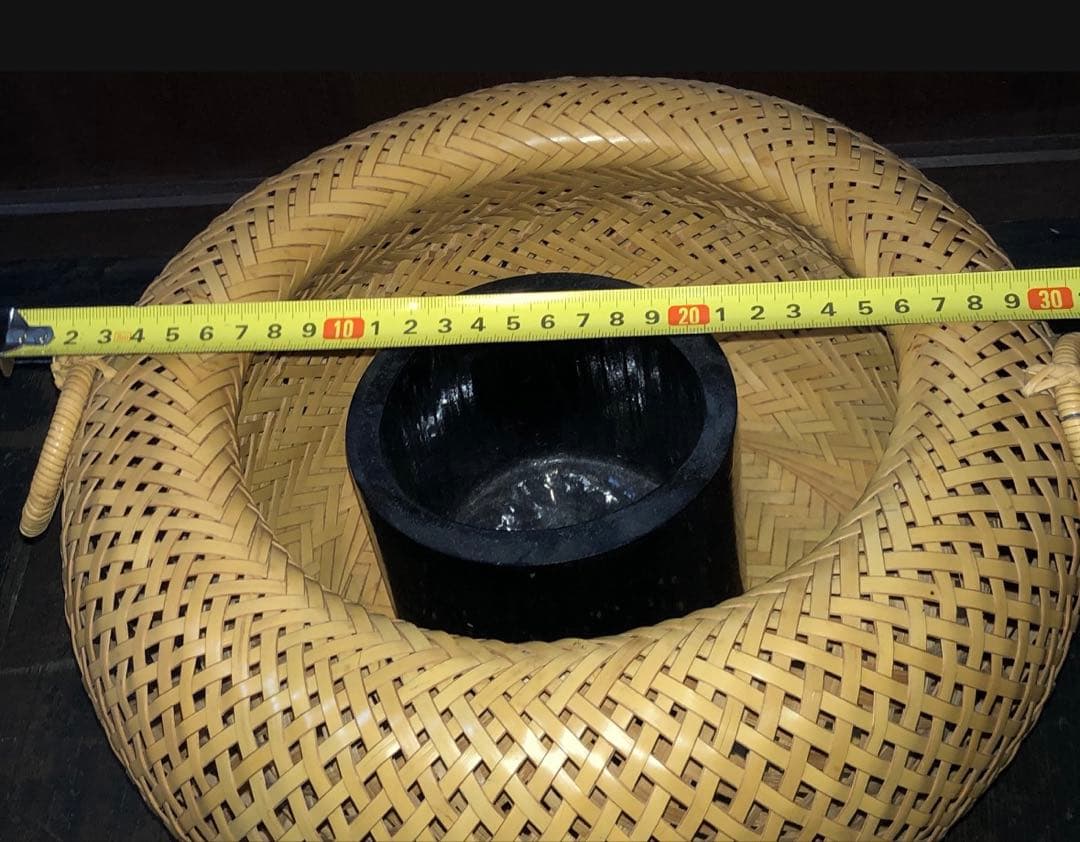 花器　竹製円形