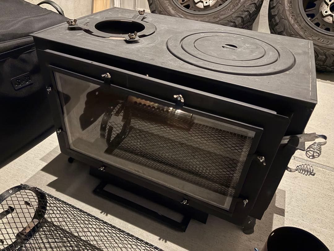 ロマンチカル 薪ストーブ 煙突上出し 脚長さん付き ピザオーブン 煙突フルセット