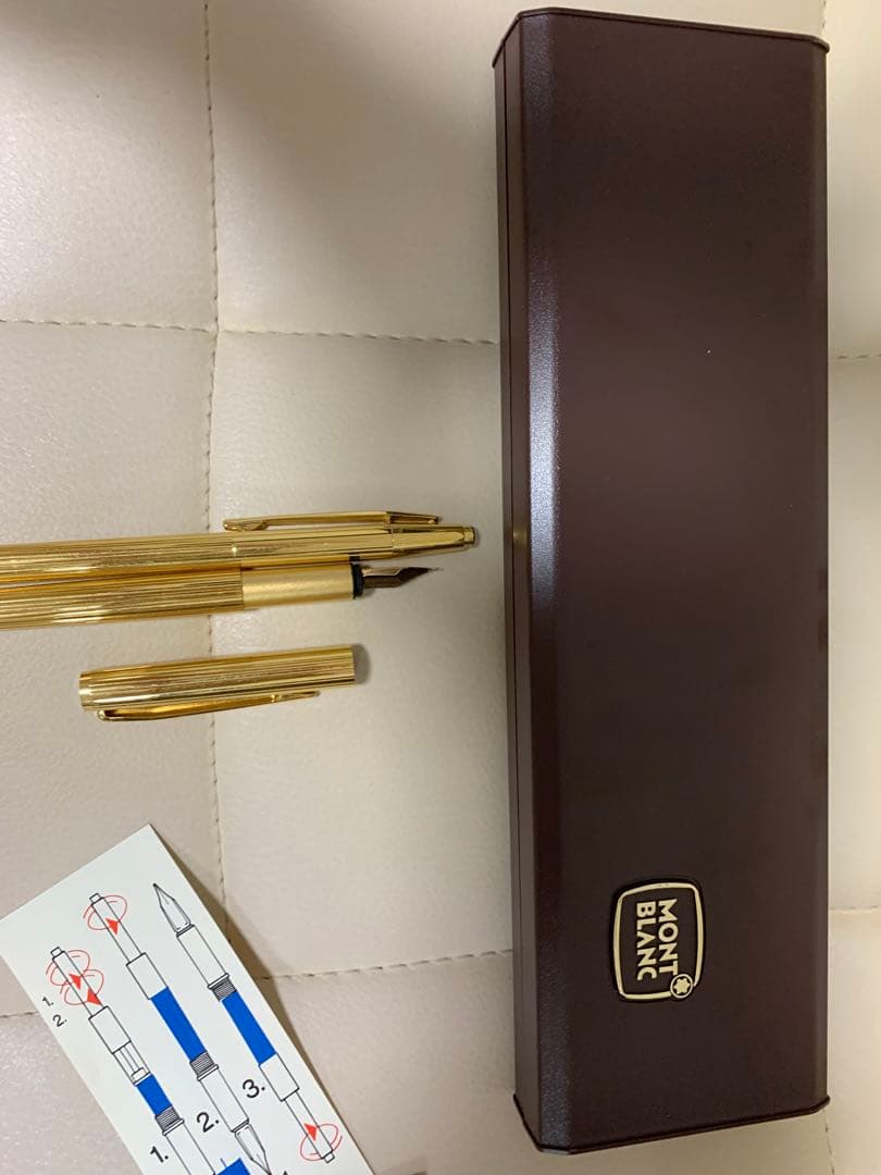 MONTBLANC ゴールド万年筆、ボールペンセット　585