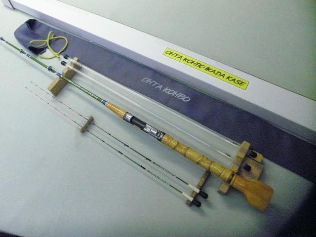 Ｈ-089★手作り（布袋竹）筏竿【全長151ｃｍ】【グリーン竿】太田工房★