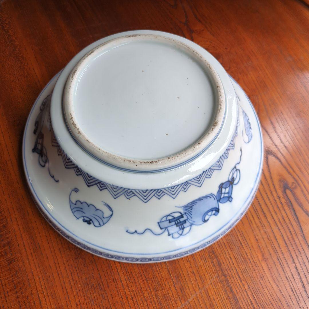 骨董 伊万里 染錦 蓋付き 器 大平 壽 縁起柄 アンティーク 美品 食籠