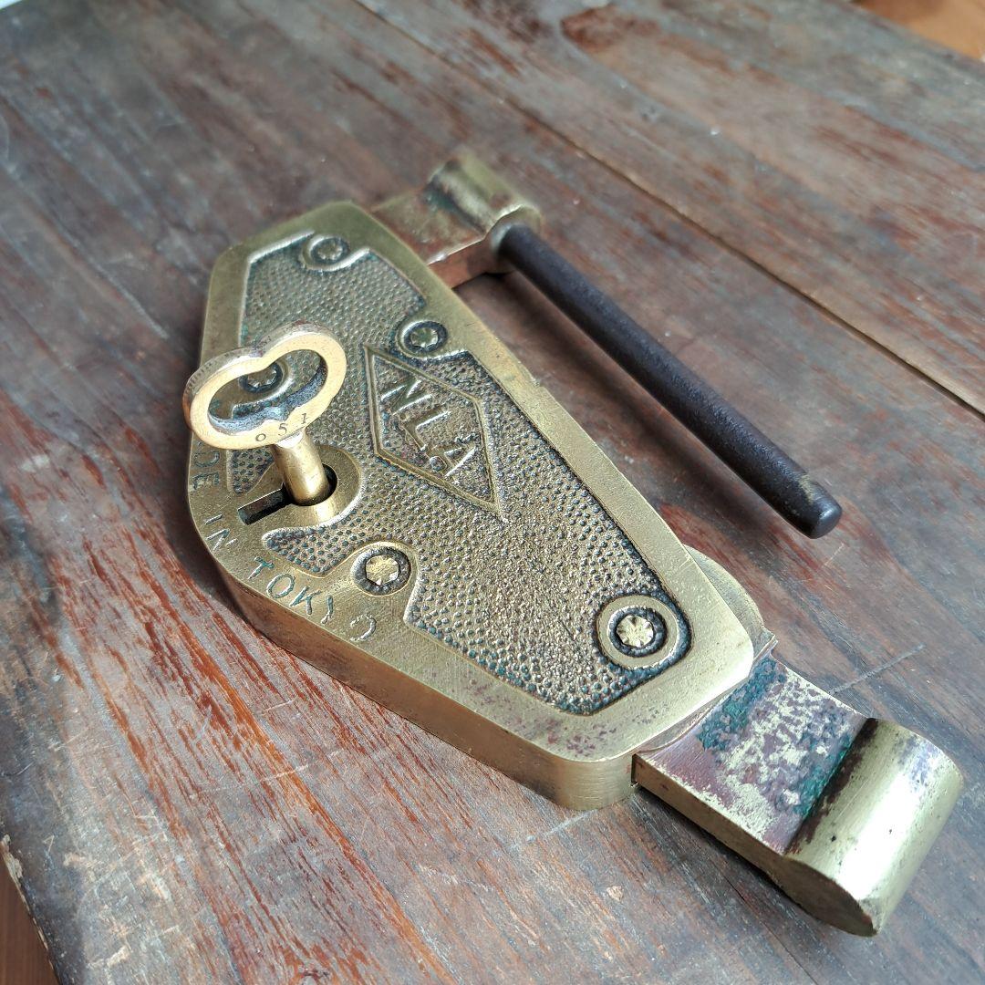 アンティーク錠前 真鍮製 骨董 和錠 東京メイド ビンテージ パドロック