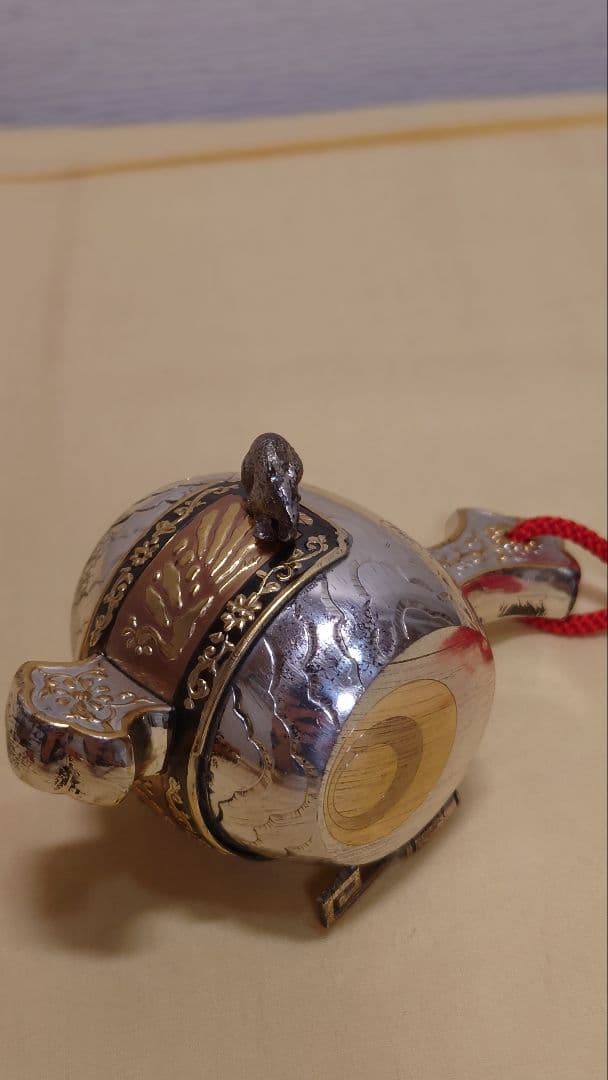 銀製　小槌　置物