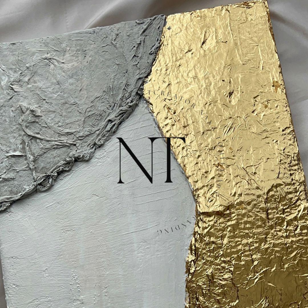 アート　絵画　インテリア海外　抽象画　モダン　ホテル　ギフト　金箔　ゴールド