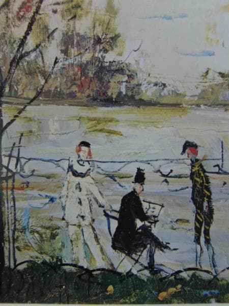 ガブリエル・ドーショ、ブローニュの森、超希少額装用画、新品額装付