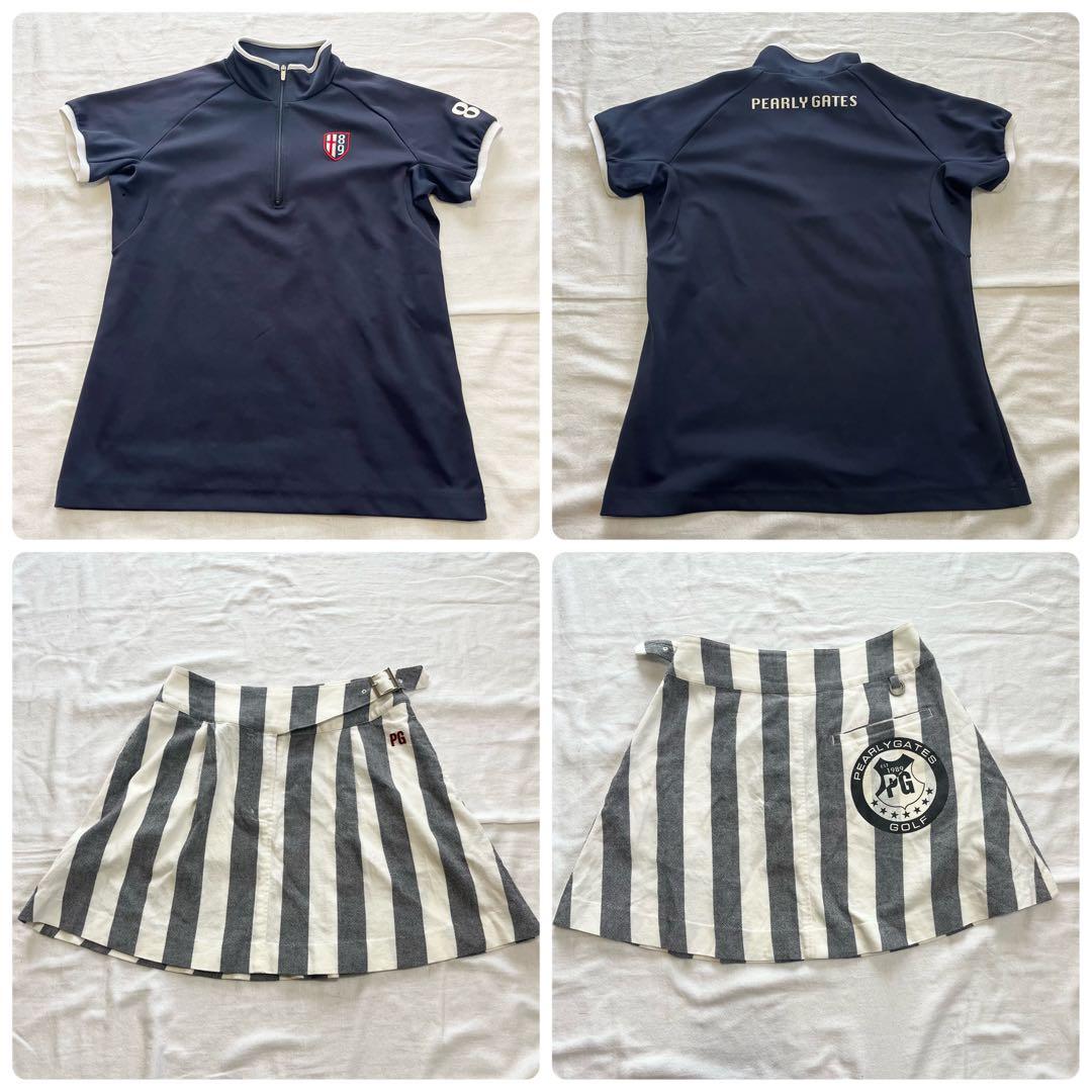 パーリーゲイツ セットアップ トップス スカート サンバイザー セット ゴルフ