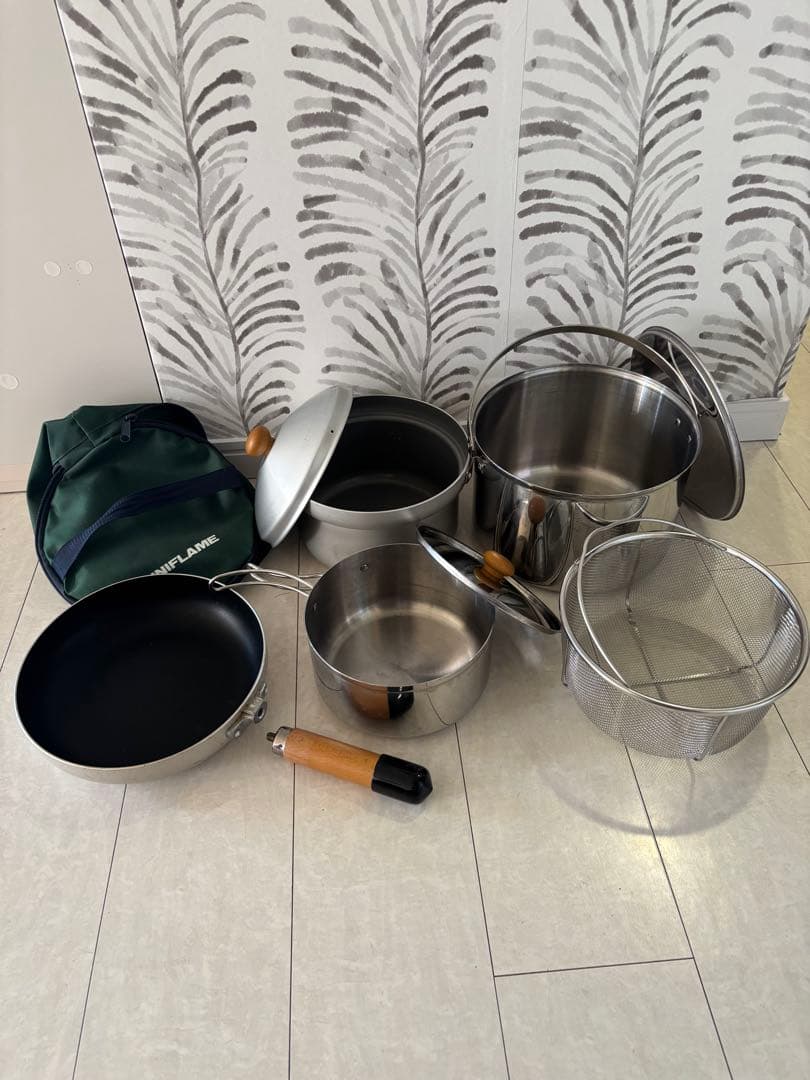 ユニフレーム　fan5DX ステンレス、アルミ調理器具セット