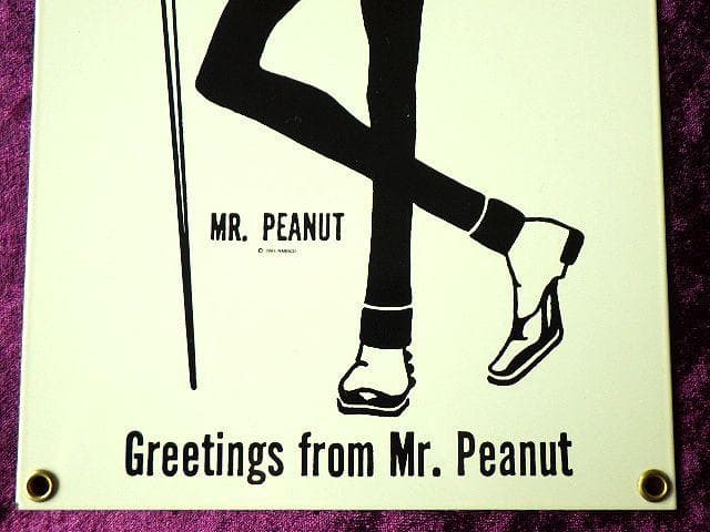 デッド未使用【1993年】✨ヴィンテージ ミスターピーナッツ✨メタル 看板バナー