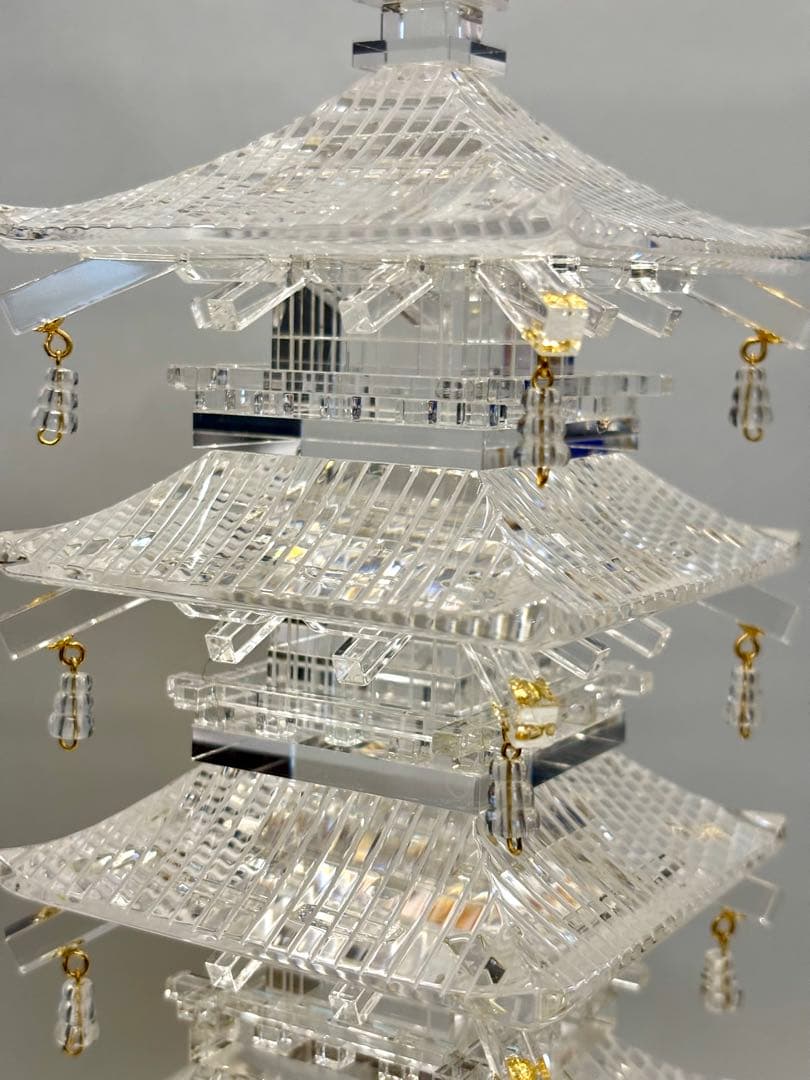 #伝統工芸士 田中保山作 水晶製 『五重塔』　オブジェ　彫刻