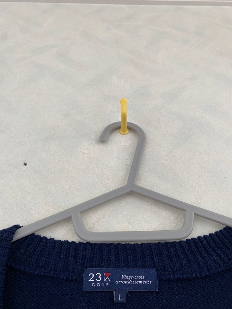 23区GOLF Vネックニットセーター サイズL メンズ ボーダー ゴルフ