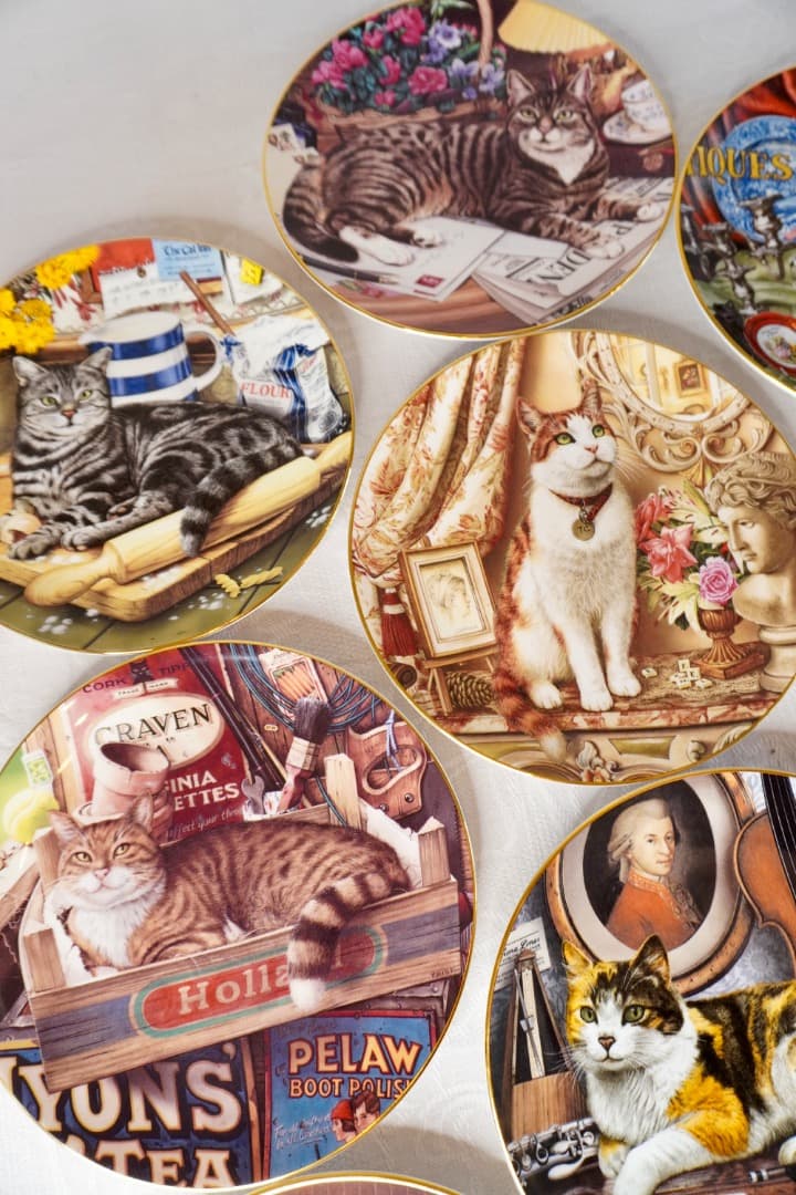   猫 絵皿 9枚セット コレクションプレート