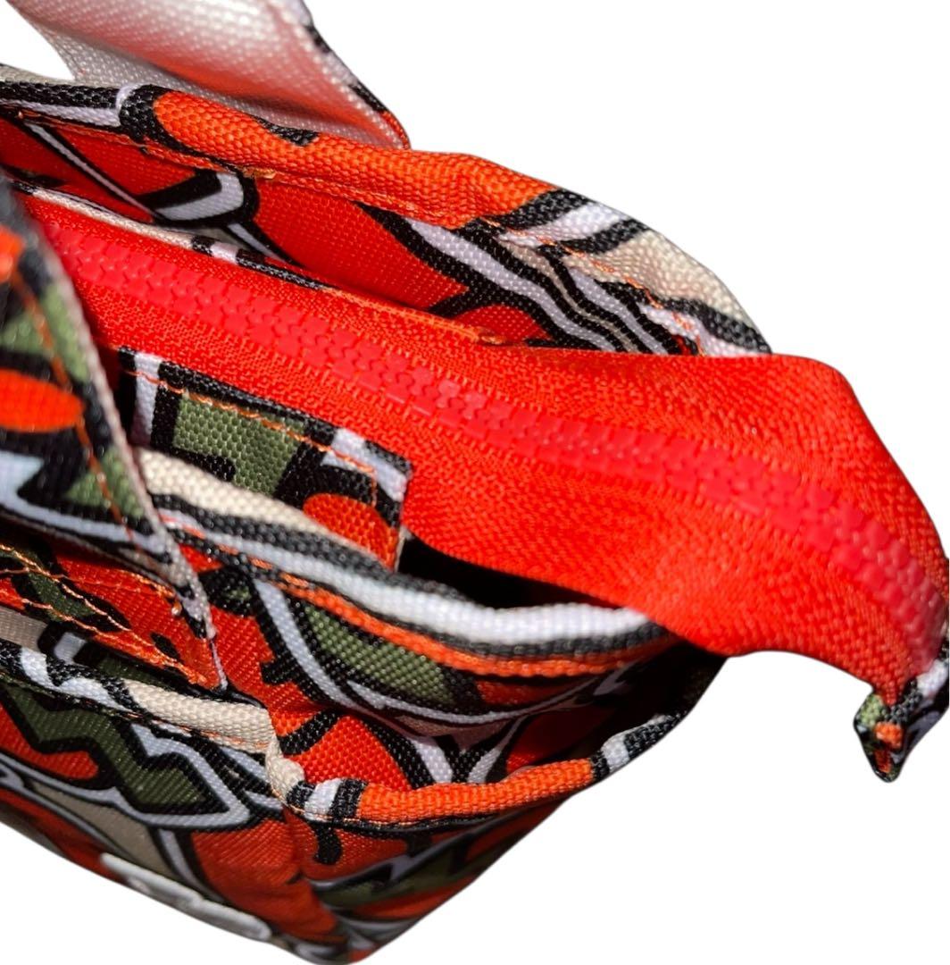 希少 PEARLY GATES オレンジ系 グラフィック 小型バッグ