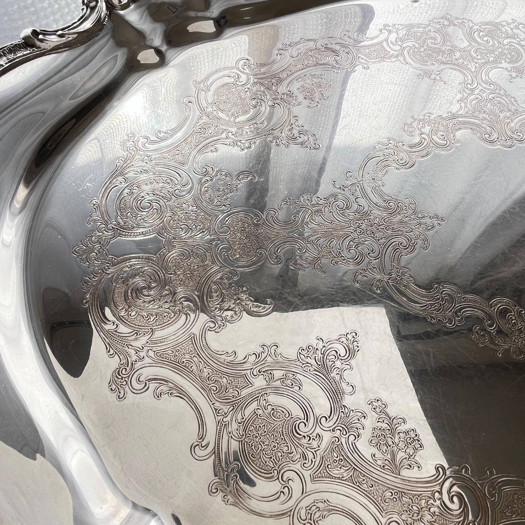 【Gorham】ギャラリートレー【シルバープレート】67cm 特大型